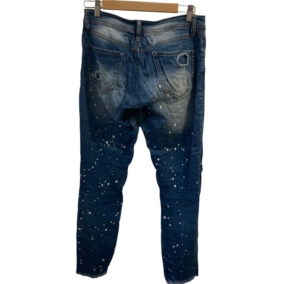 Red Fox Jr 7 Skinny Distressed Splatter Paint Jeans - Picture 4 of 8